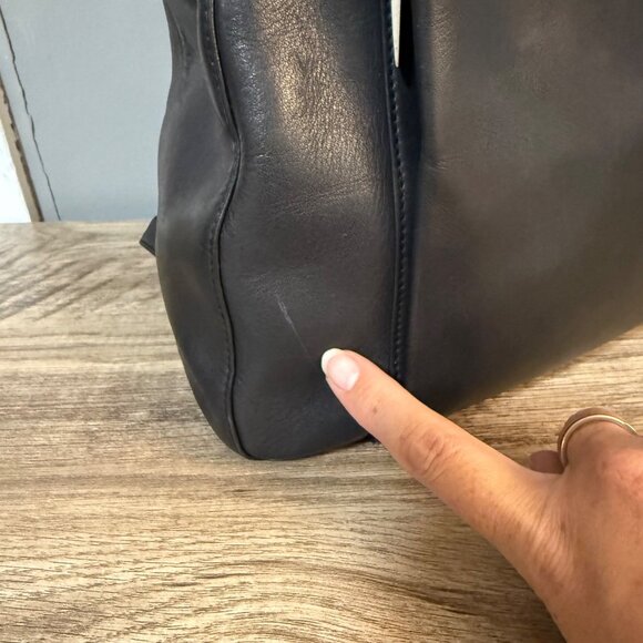 HOBO International Black Polished Leather Small Backpack 90s Y2K - Picture 6 of 10